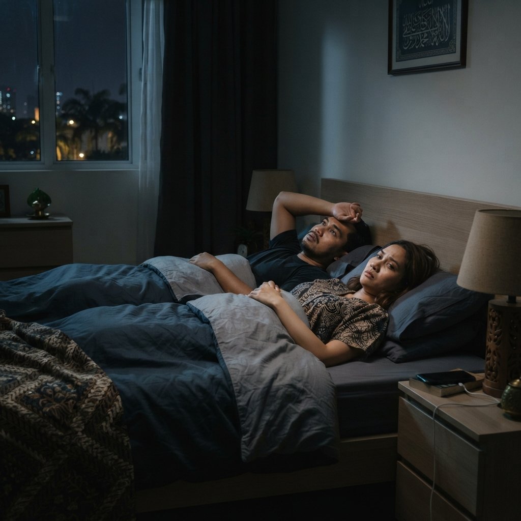 Pasangan baring tak boleh tidur